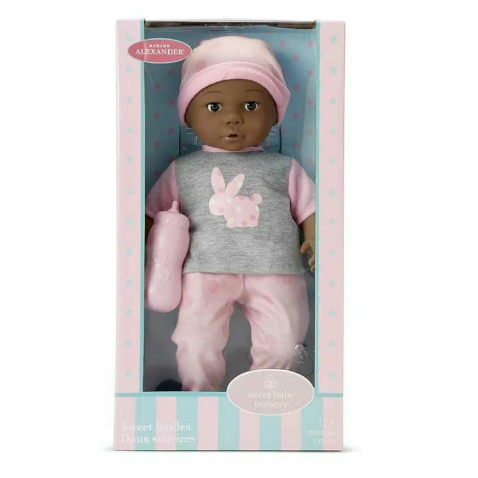 Sweet Smiles Baby Doll - Pink Outfit with Dark Skin Tone