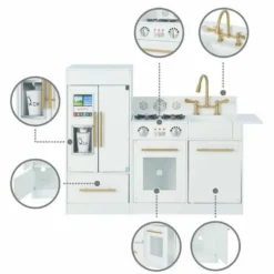 Teamson Kids Little Chef Charlotte Modern Modular Wooden Play Kitchen, White