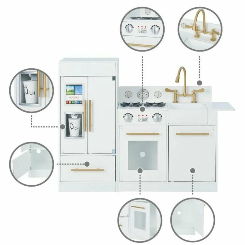 Teamson Kids Little Chef Charlotte Modern Modular Wooden Play Kitchen, White
