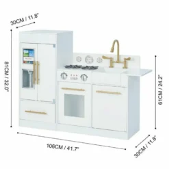 Teamson Kids Little Chef Charlotte Modern Modular Wooden Play Kitchen, White