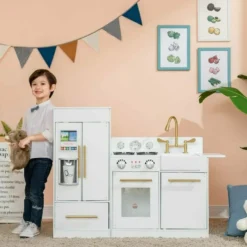 Teamson Kids Little Chef Charlotte Modern Modular Wooden Play Kitchen, White