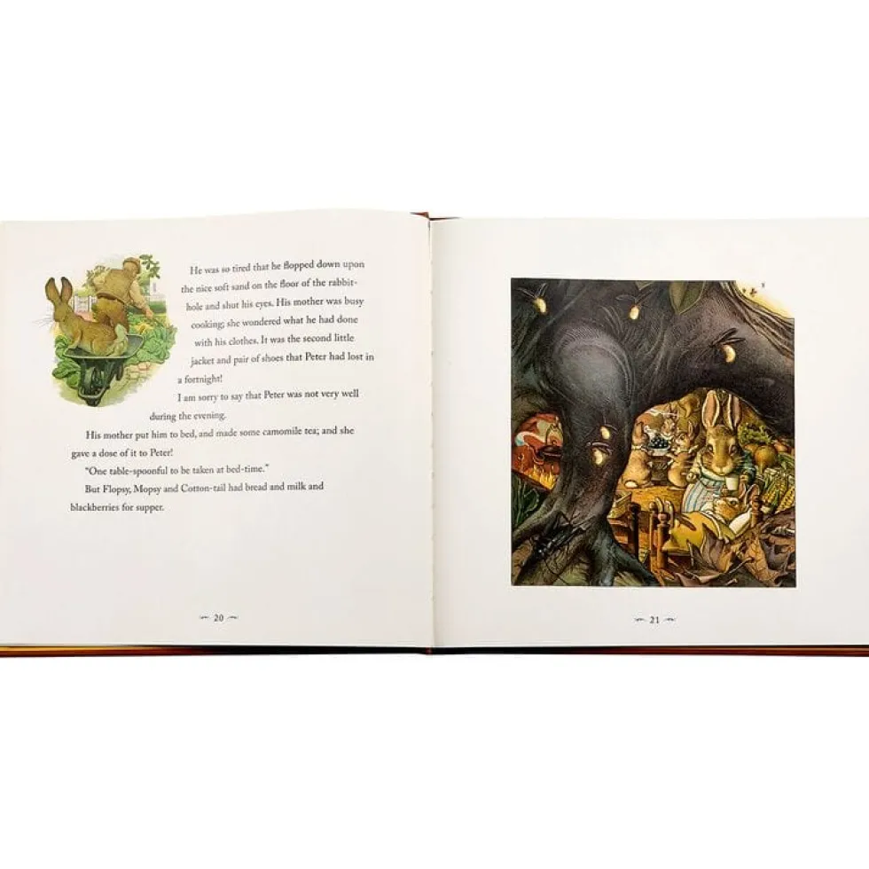 The Classic Tale of Peter Rabbit Book in Tan Bonded Leather
