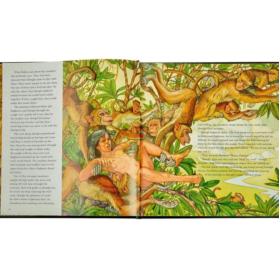 The Jungle Book in Green Bonded Leather
