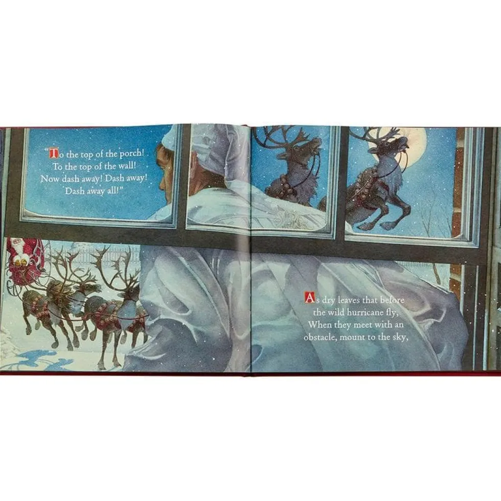 The Night Before Christmas Book in Red Bonded Leather