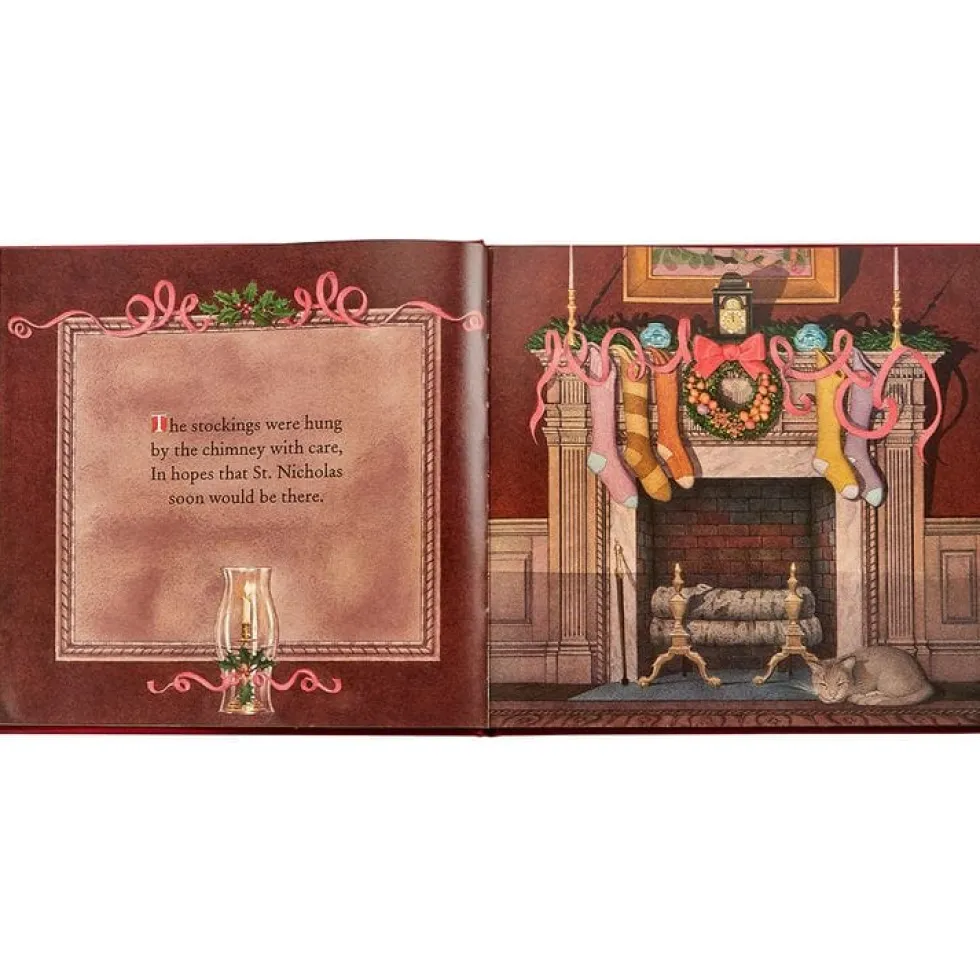 The Night Before Christmas Book in Red Bonded Leather