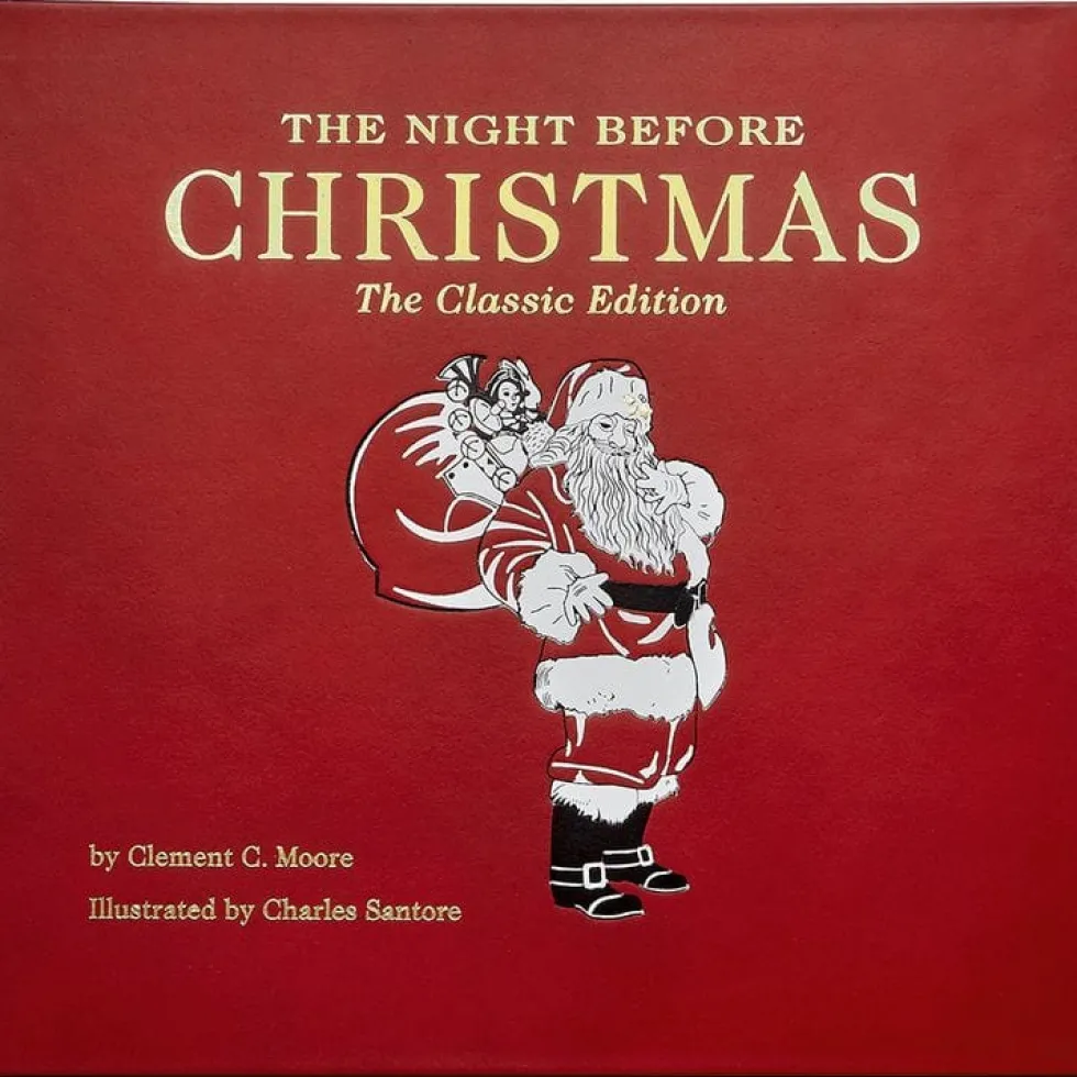 The Night Before Christmas Book in Red Bonded Leather