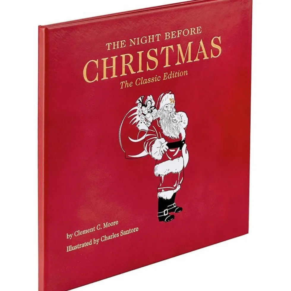 The Night Before Christmas Book in Red Bonded Leather