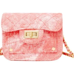 Tie Dye Quilted Denim Handbag - Pink