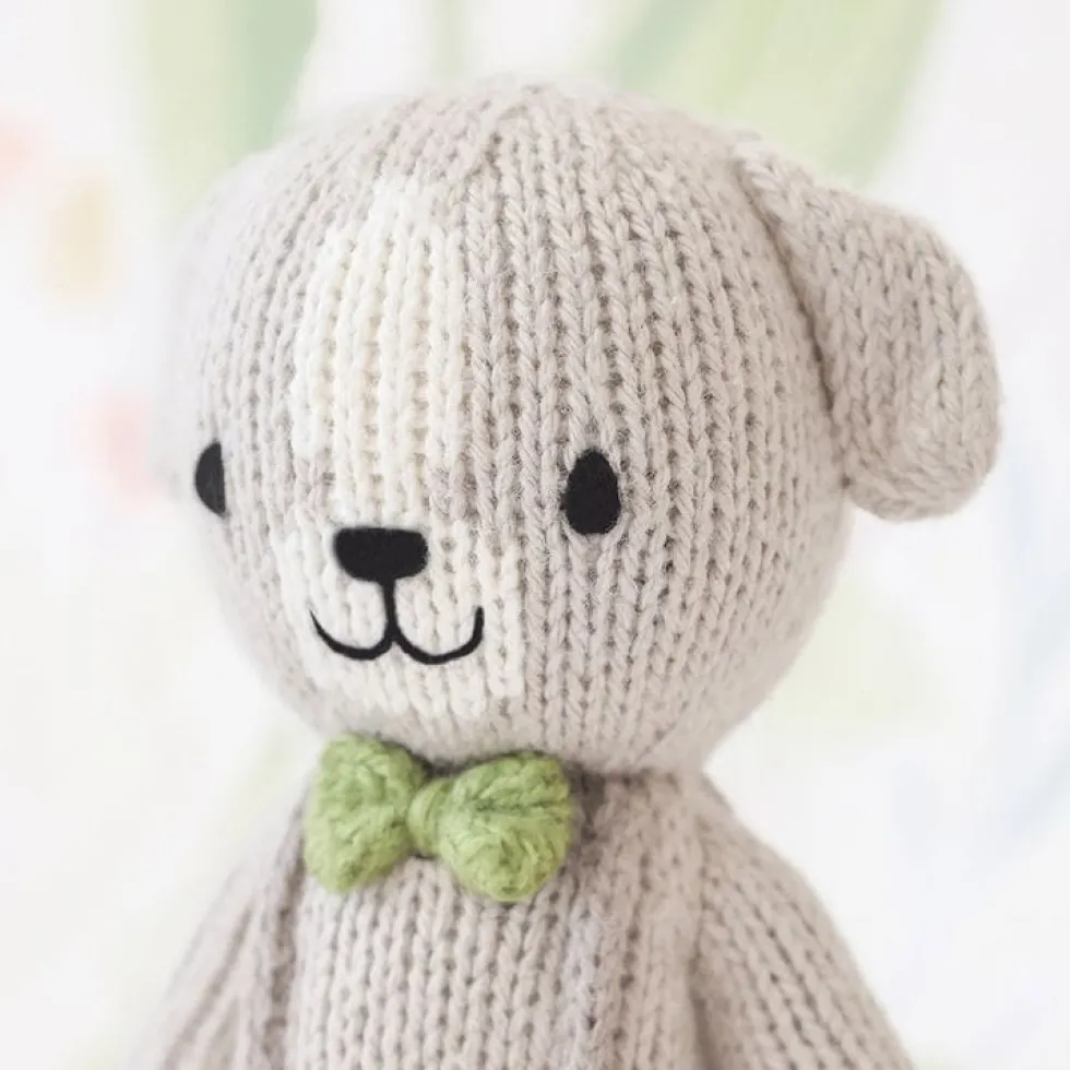Tiny 6" Noah the Dog Hand-Knit Doll