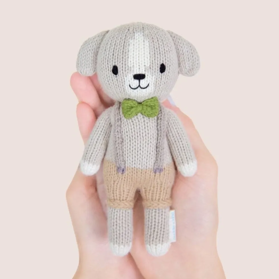 Tiny 6" Noah the Dog Hand-Knit Doll