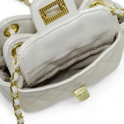 Tiny Quilted Treasure Purse - White