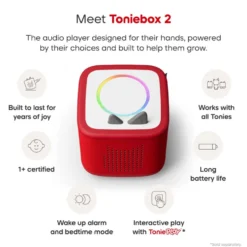 Tonies PAW Patrol Toniebox 2 Bundle with Tonieplay Game, Sleeve and 4 Tonies - Sunset Red
