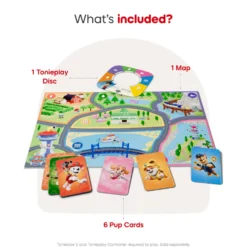 Tonies PAW Patrol Toniebox 2 Bundle with Tonieplay Game, Sleeve and 4 Tonies - Sunset Red