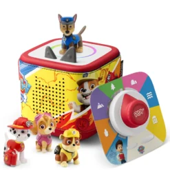 Tonies PAW Patrol Toniebox 2 Bundle with Tonieplay Game, Sleeve and 4 Tonies - Sunset Red