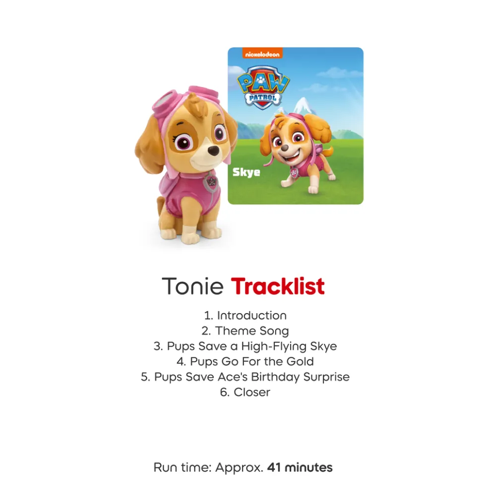 Tonies PAW Patrol Toniebox 2 Bundle with Tonieplay Game, Sleeve and 4 Tonies - Sunset Red