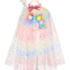 Unicorn Costume Cape Set with Headband & Wand - 3-4 Years