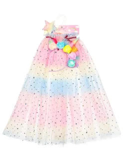 Unicorn Costume Cape Set with Headband & Wand - 3-4 Years