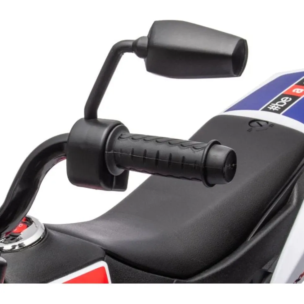 12V Aprilia Motorcycle 1 Seater Ride On for Kids - White