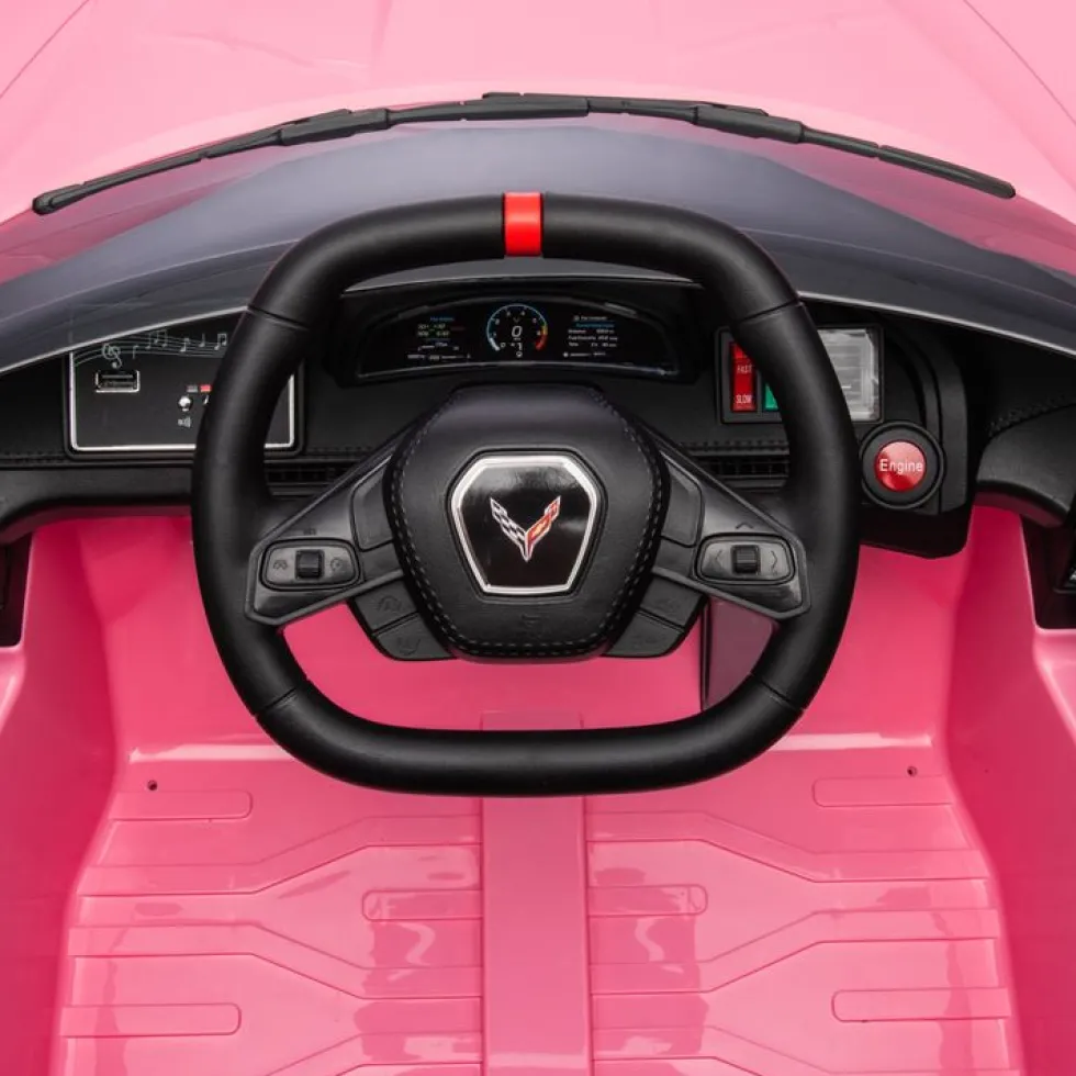 12V Corvette C8 1-Seater Ride On Car - Pink