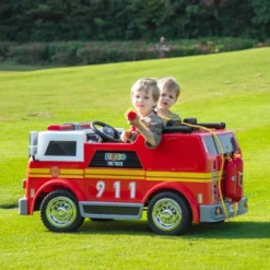 24V Freddo Fire Truck 2-Seater Ride on - Red