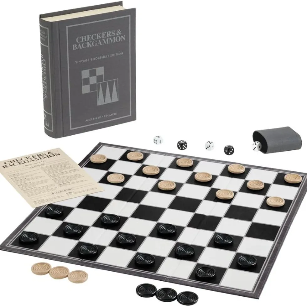 Vintage Bookshelf Assortment - 4 Pack - Jenga, Battleship, Checkers & Backgammon, Trivial Pursuit