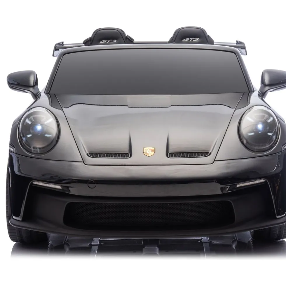24V Porsche 911 GT3 2-Seater Kids Ride-On Car with Remote Control - Black