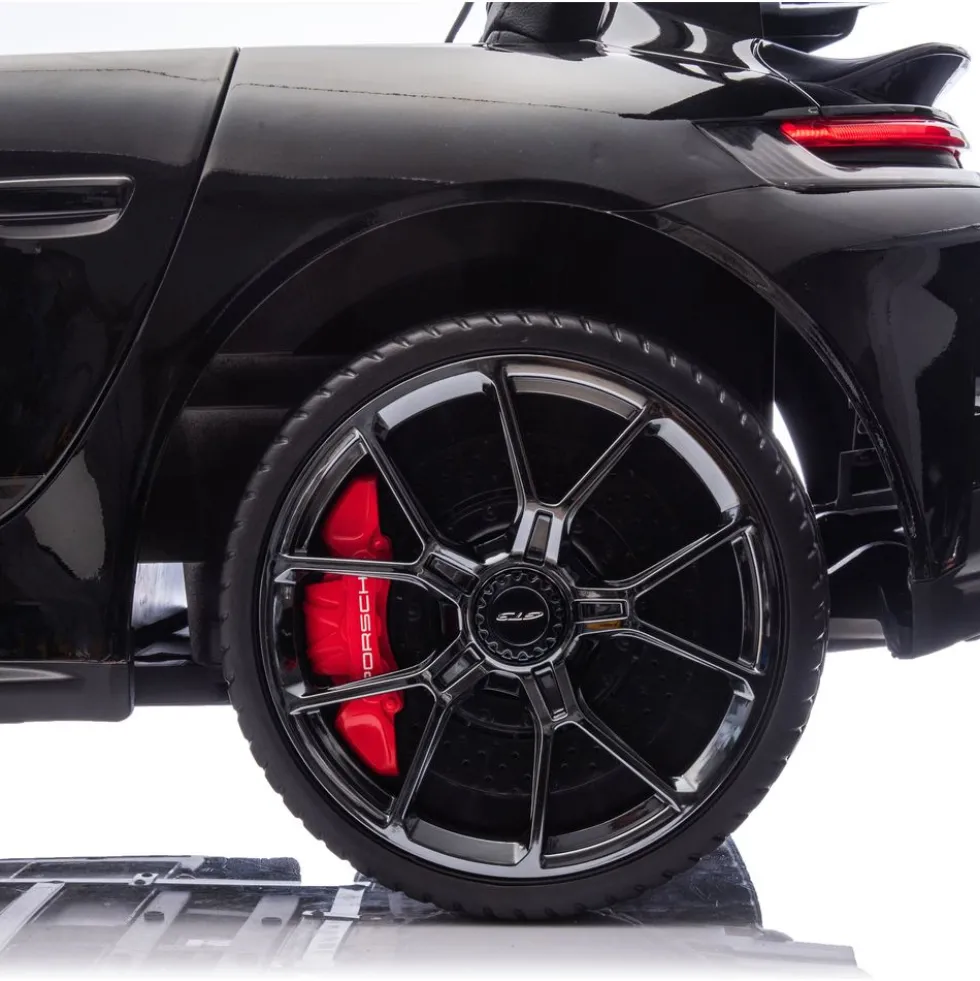 24V Porsche 911 GT3 2-Seater Kids Ride-On Car with Remote Control - Black