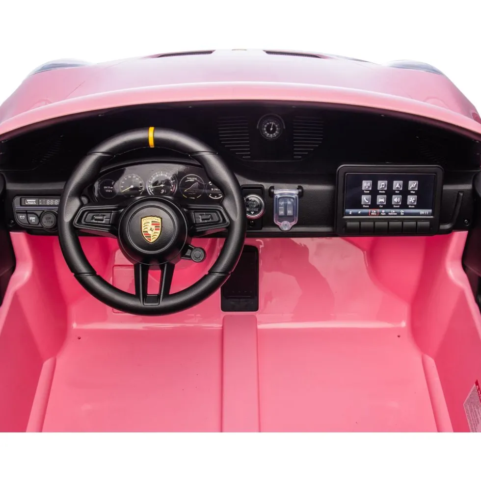 24V Porsche 911 GT3 2-Seater Kids Ride-On Car with Remote Control - Pink