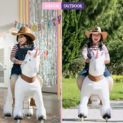 White Model U Ride-On Unicorn - 7+ Years