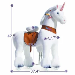 White Model U Ride-On Unicorn - 7+ Years