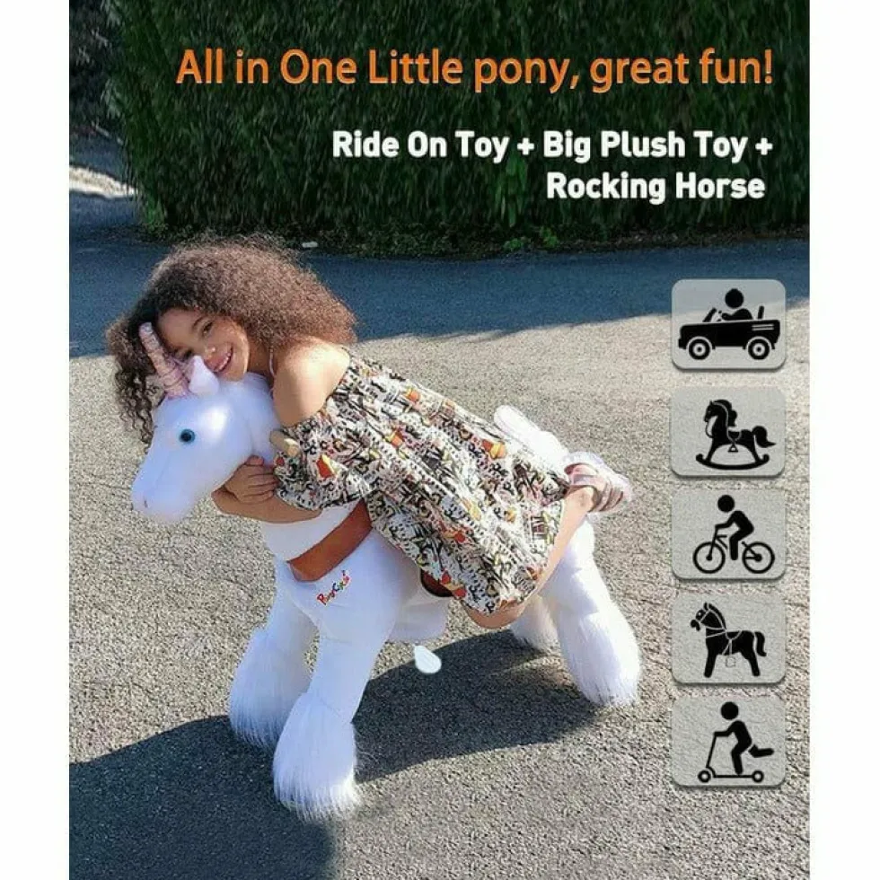 White Model U Ride-On Unicorn - 4-7 Years