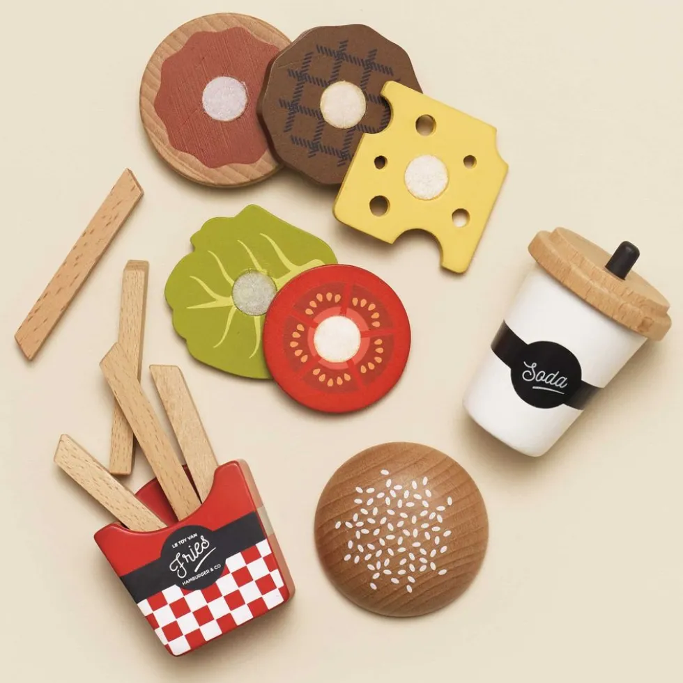 Wooden Gourmet Hamburger Set