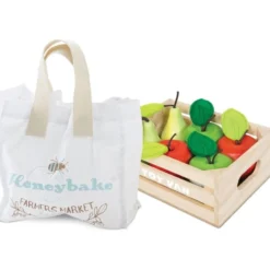 Wooden Market Stall & Fruit Play Food Crate