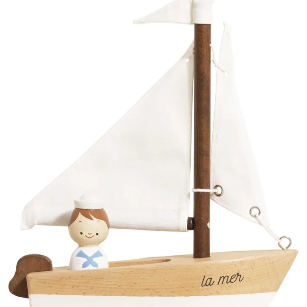 Wooden Sailing Boat & Captain