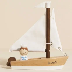 Wooden Sailing Boat & Captain