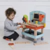 Wooden Tool Bench with 20 Accessories