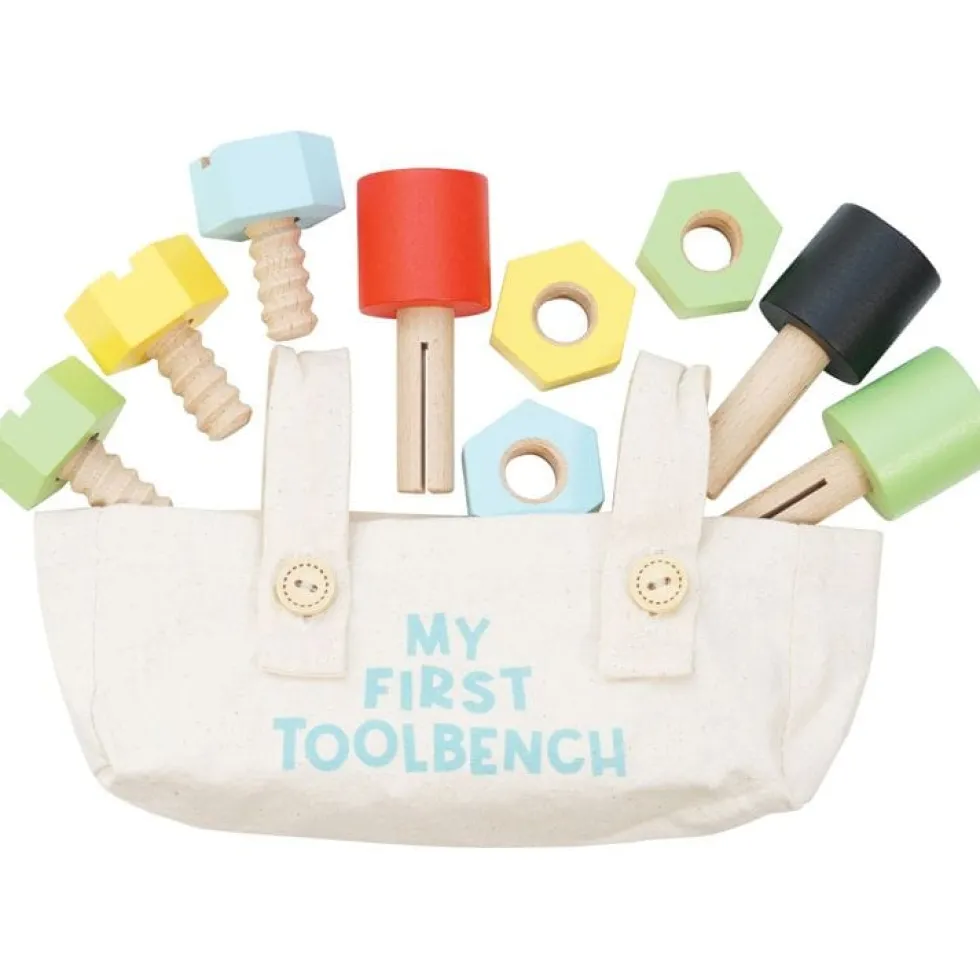 Wooden Tool Bench with 20 Accessories