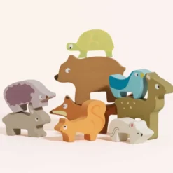 Woodland Stacking Forest Animals & Bag - 10 Pieces