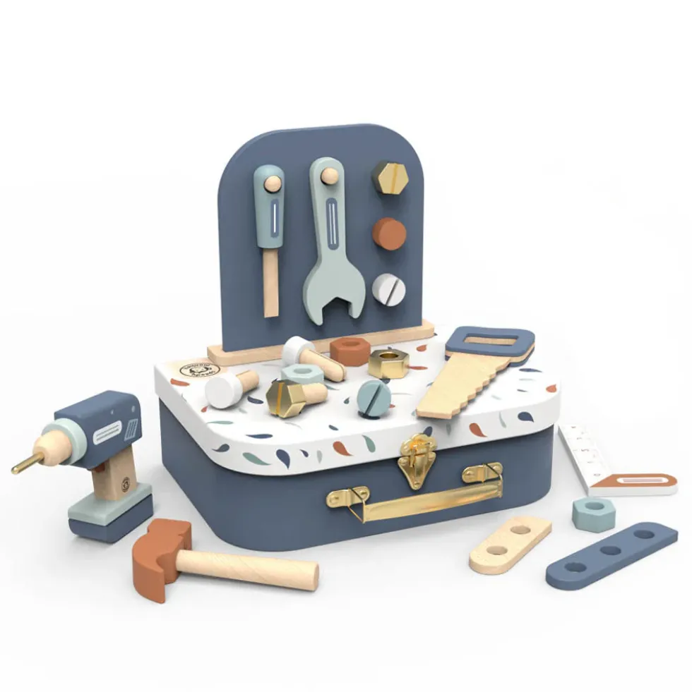 Wood Pretend Play Toolkit with Suitcase