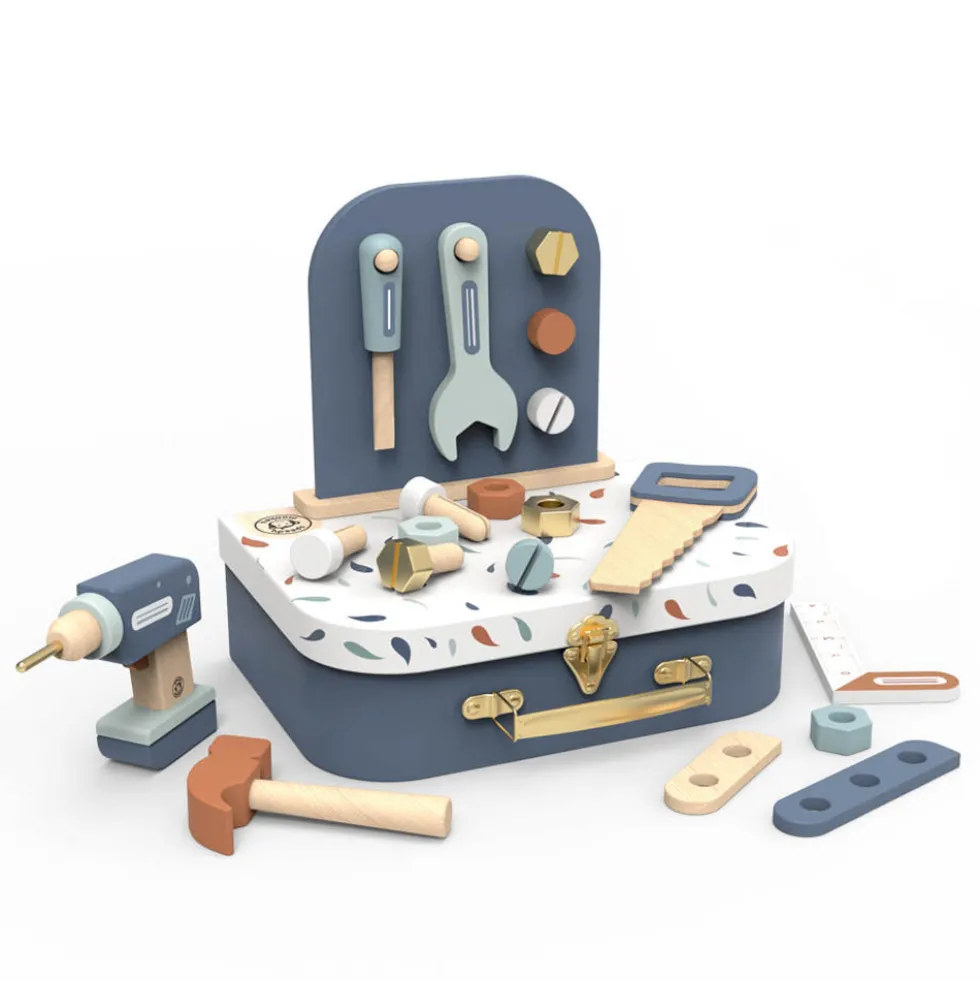 Wood Pretend Play Toolkit with Suitcase
