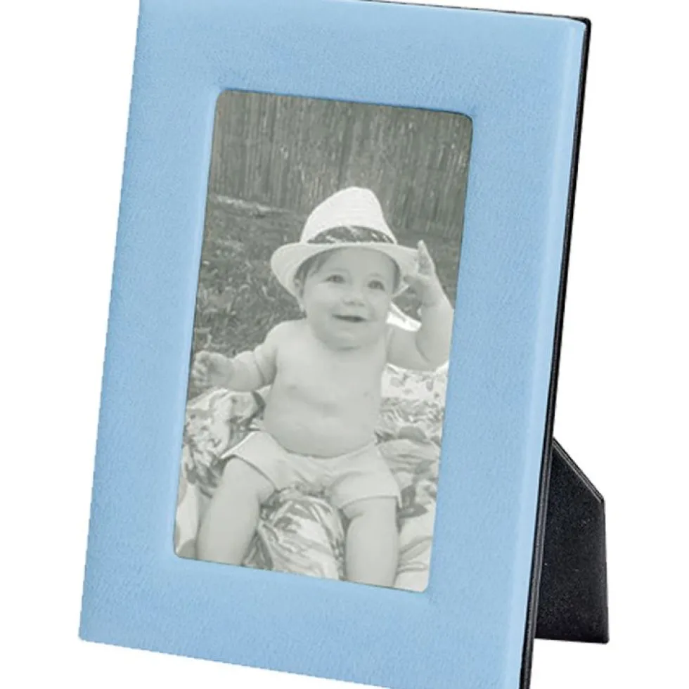 4" x 6" Leather Studio Frame - Light Blue