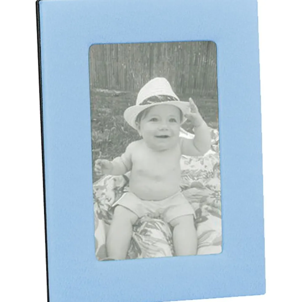 4" x 6" Leather Studio Frame - Light Blue